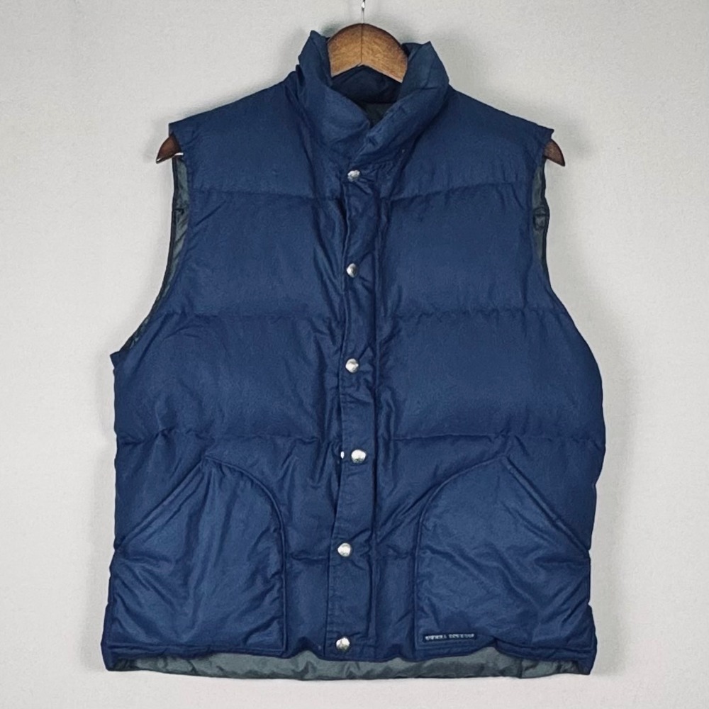 Sierra Designs Puffer Vest Mens Medium Blue Good Vintage 80s 90s Down Nylon